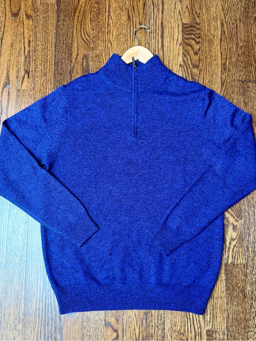 Men's Half-Zip 100% Merino Wool Mock Neck Sweater Jeremy Argyle NYC